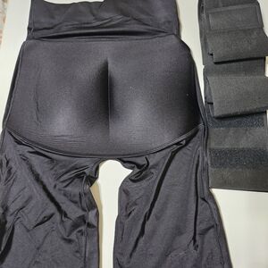 High-Waist Black Shaping Leggings with Removable Waist Trainer